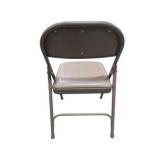 4 Uline H-2522 Padded Folding Chairs - Tan Vinyl Seats and Backs