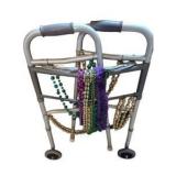 Medline Folding Walker With Wheels and Beaded Necklaces