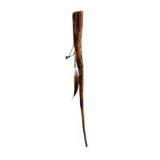 Handcrafted Wooden Walking Stick Cane With Feather Accent - Approx. 46 Inch