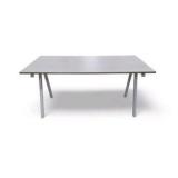 IKEA TROTTEN Rectangular Desk Table Gray Top Metal Legs 63" x 31"
