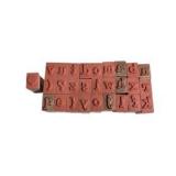 Alphabet Wood Rubber Stamp Set with Heart & Symbol Stamps