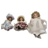 Ganz Porcelain Dolls Lot Of 3 Collectible Figures