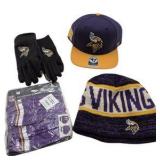NFL Minnesota Vikings Fans Apparel Lot Hats Gloves Mask