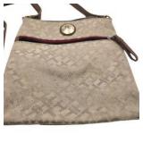 Tommy Hilfiger LogCross Body Purse Shoulder Bag  Brown/Tan Zippered Handbag
