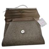 Lulu Townsend Silver Sparkling Foldpver Clutch With Chain Strap New With Tags