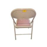 2 Vintage Krueger Folding Chairs - Nationwide Housing Corp Pink and Beige Metal Chairs