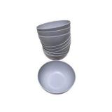 Kitchen Lot - Calphalon Pans, Glass Lid, 9 Gray Bowls & Snowman Oven Mitt