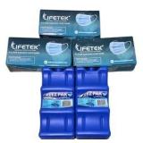 Lifetek 3-Layer Face Masks & Freez Pak Reusable Ice Packs