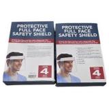 2 Boxes Protective Full Face Safety Shields - 8 Total Shields