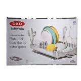 OXO SoftWorks Foldaway Dish Rack Stainless Steel Compact Kitchen Drying Rack
