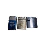 Lot of 5 Vintage Pocket Lighters – R.J. Popham, Oxford, United Family Life & Assorted Designs
