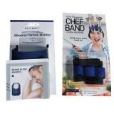30 Watt Shower Drink Holder & Henri Rémoulade Chef Band Utensil Headband