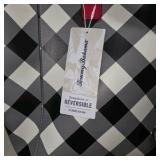 Tommy Bahama Reversible Tote Bag - Black/Gray Checkered Purse With Wristlet Pouch