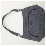 Lug Samba Shoulder Bag RFID Protected Multi Pocket Travel Purse Heather Gray