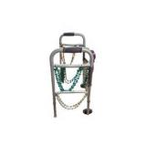 Medline Folding Walker With Wheels and Beaded Necklaces