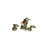 Brass Dolphin / Sea Life Figurine Set - 3 Pieces