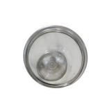 Large Glass Cookie Jar “Property of Mom’s Cookie Co.” Embossed Storage Jar