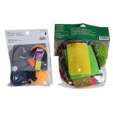 Mixed Craft Supplies Lot - Pom-Pom Kits, Hook & Loop Fasteners, Glitter & Photo Hanger Lines