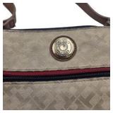 Tommy Hilfiger LogCross Body Purse Shoulder Bag  Brown/Tan Zippered Handbag