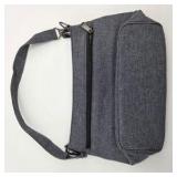 Lug Samba Shoulder Bag RFID Protected Multi Pocket Travel Purse Heather Gray