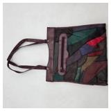 Lot of 5 Patchwork Leather Tote Bag Multi Color Zigzag Stitch Shoulder Bag Boho Purse