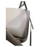 4 Uline H-2522 Padded Folding Chairs - Tan Vinyl Seats and Backs