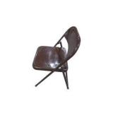 6 Brown Metal Folding Chairs With Rolling Storage Cart