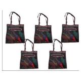 Lot of 5 Patchwork Leather Tote Bag Multi Color Zigzag Stitch Shoulder Bag Boho Purse
