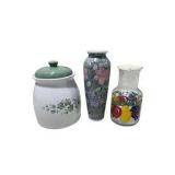 Assorted Decorative Kitchen & Home Decor Pieces Jay Import Ceramic Canister Vase Glass Carafe
