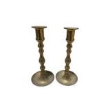 Brass Tone Seashell Decor Set - Candle Holders, Tray & Shell Pieces