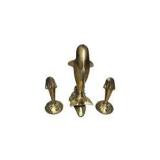 Brass Dolphin / Sea Life Figurine Set - 3 Pieces