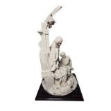 G. Armani Nativity Figurine Holy Family Angels on Wood Base – Florence Italy