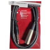 2 Livewire Essential 5 ft Interconnect Cables – 1/4" TRS Male to XLR Male
