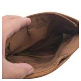 Faux Leather Brown Tan And Beige Cross Body Purse Adjustable Strap