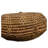 Vintage Brown Rattan Circle Cross Body Purse Handmade