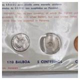 1966 Republic of Panama Coin Set With 40% Silver 1/2 Balboa