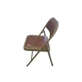 2 Vintage Krueger Folding Chairs - Nationwide Housing Corp Pink and Beige Metal Chairs