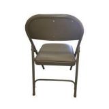4 Uline H-2522 Padded Folding Chairs - Tan Vinyl Seat and Back