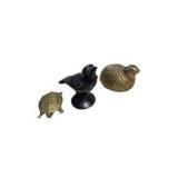Small Metal Animal Figurines - Bird, Turtle & Quail Decor