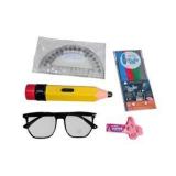 Mixed School & Novelty Lot - 3Doodler Start Filament, Pencil Toy, Anti Blue Light Glasses, Protractor & Gag Gum