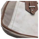 Faux Leather Brown Tan And Beige Cross Body Purse Adjustable Strap