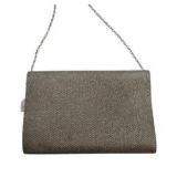 Lulu Townsend Silver Sparkling Foldpver Clutch With Chain Strap New With Tags