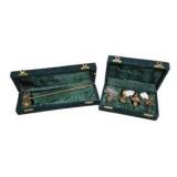 Brass Angel Napkin Rings & Candle Snuffer Sets in Green Cases