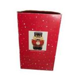 Christmas Village Nutcracker Cookie Jar Earthenware with Box & Santa Hat