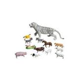 Mini Animal Figurine Lot - White Tiger, Farm Animals, Goats, Sheep, Cows, Pig, Horse & Frog