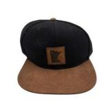 Minmesota Cirque Snapback Adjustable Hat Brown Suede And Black Crown