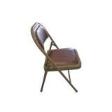 2 Vintage Krueger Folding Chairs - Nationwide Housing Corp Pink and Beige Metal Chairs