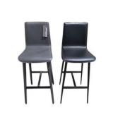 Pair of Room & Board Hirsch Bar Stools – Grey & Black, 42” Tall