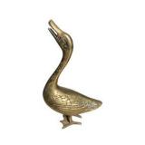 Pair of Brass Goose / Duck Figurines - Vintage Brass Bird Decor