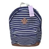 Donna Bella Striped Backpack - Navy & White Canvas Bag, New With Tags